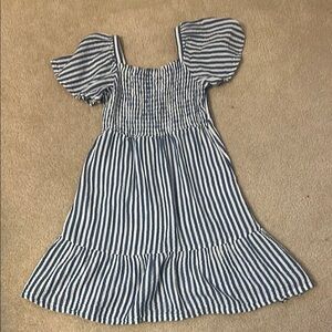 Old Navy Blue and White Ruffled Sundress